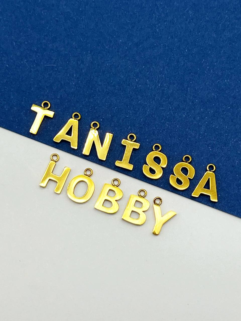 Буквы подвески 8,5мм нержавеющая сталь, позолота