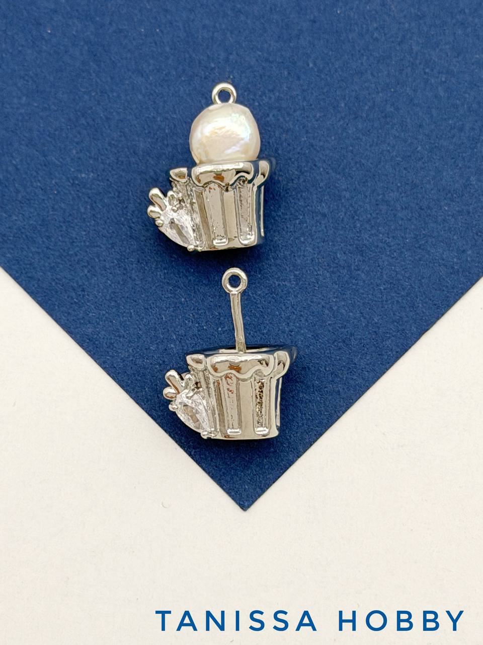 Пирожное кекс с морковкой, элемент для вклейки, 10мм, родий, В501