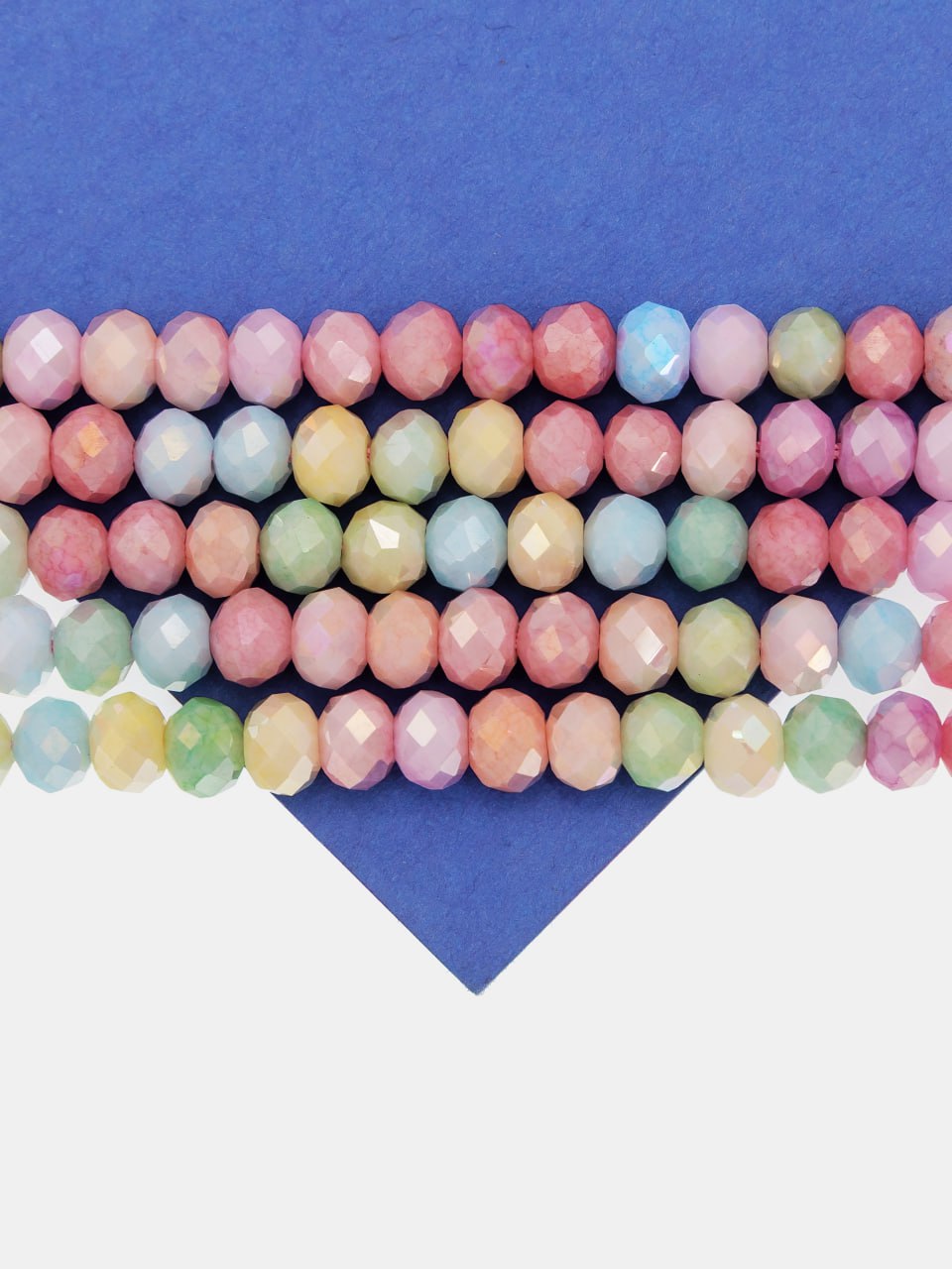 Хрусталь Рондели 6мм, цветной микс АВ шайн, нить, Х509