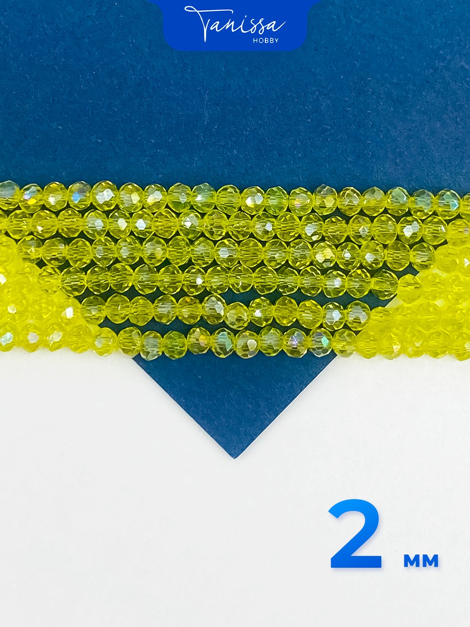 Хрусталь Рондели 2мм, желтый АВ, нить, Х485