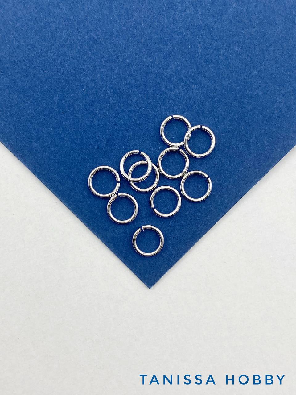 Соединительные колечки 6мм, толщина 0,8мм, 6х0,8мм, 10шт, родий, РА028