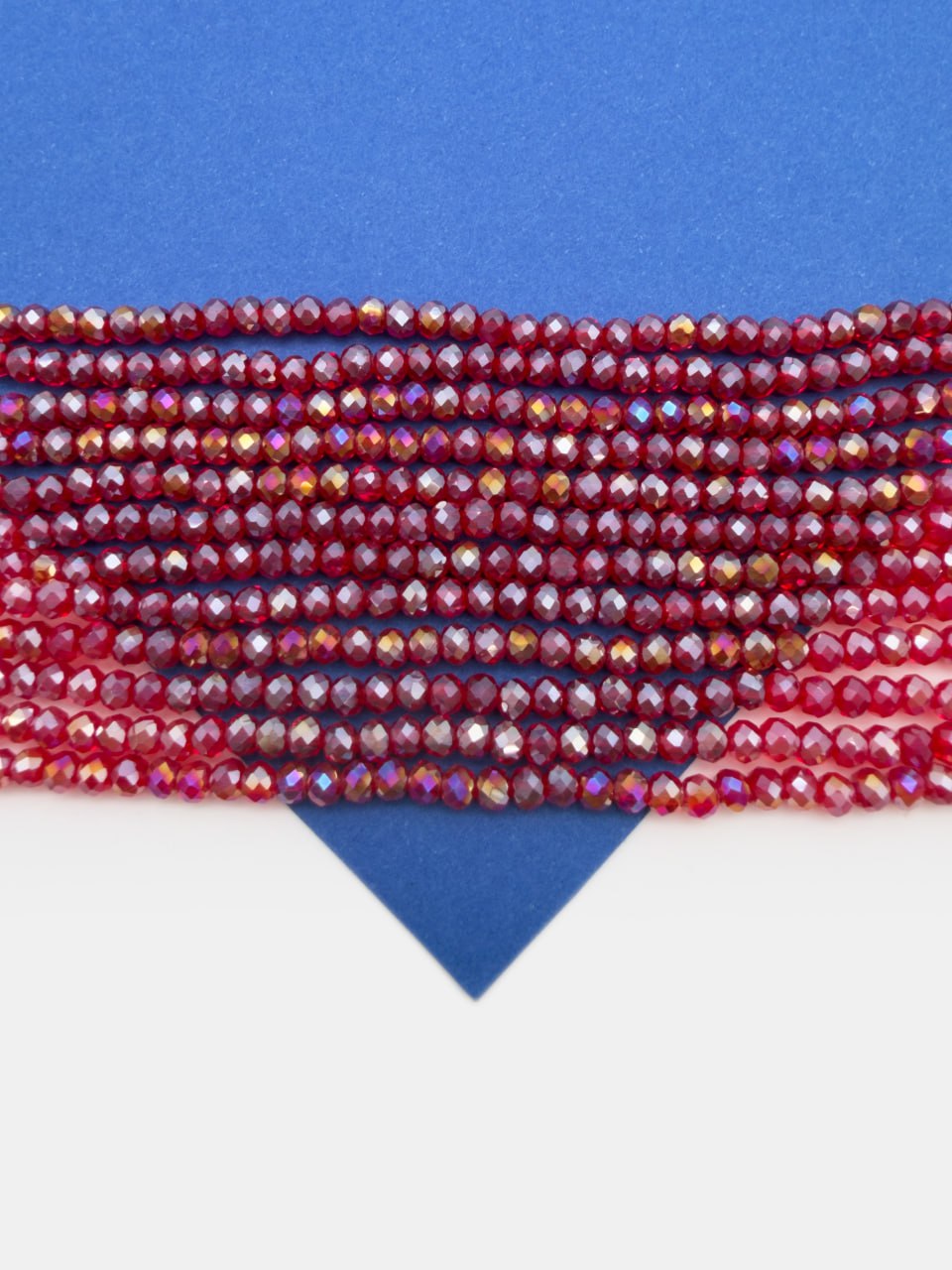 Хрусталь Рондели 2мм, темный красный АВ, нить, Х132