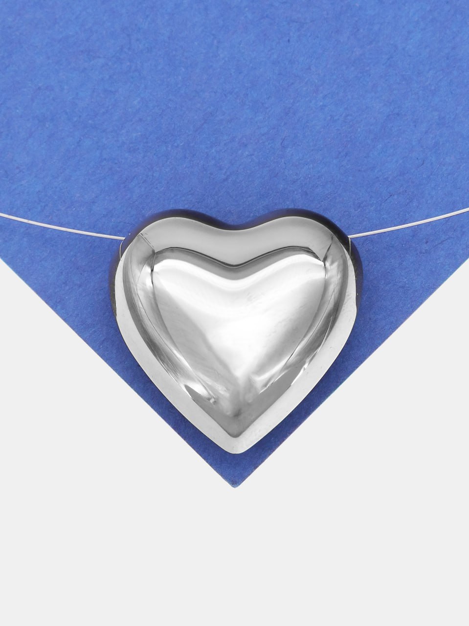 Подвеска бусина объемное сердце, 25мм, сталь, Ш413
