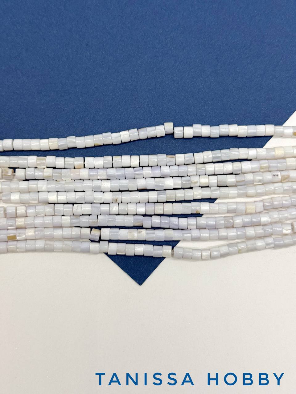 Перламутр бусины бочонок 3,5мм, нежно лавандовый, нить, ПМ132