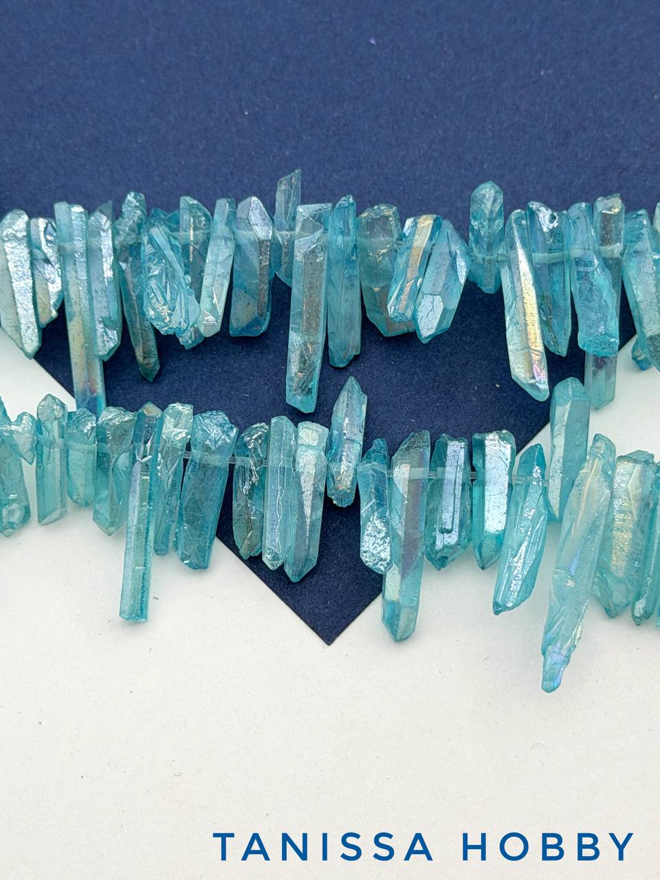 Тонированный кварц, голубой, кристалл 14-30мм, штука, Б034