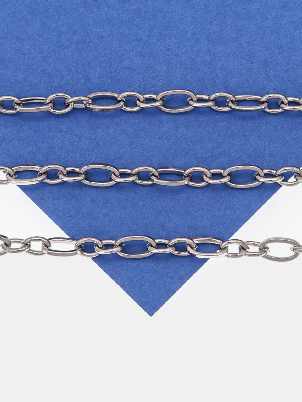 Цепочка якорная овалы огранка, 6х3,5мм, сталь, 50см, Ч846