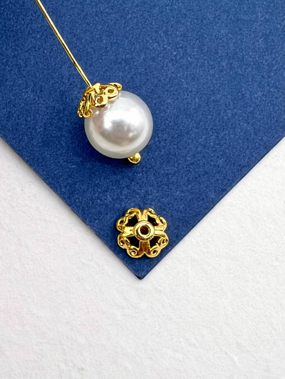 Шапочка для бусин ажурная 6мм, позолота, ШТУКА, РА132