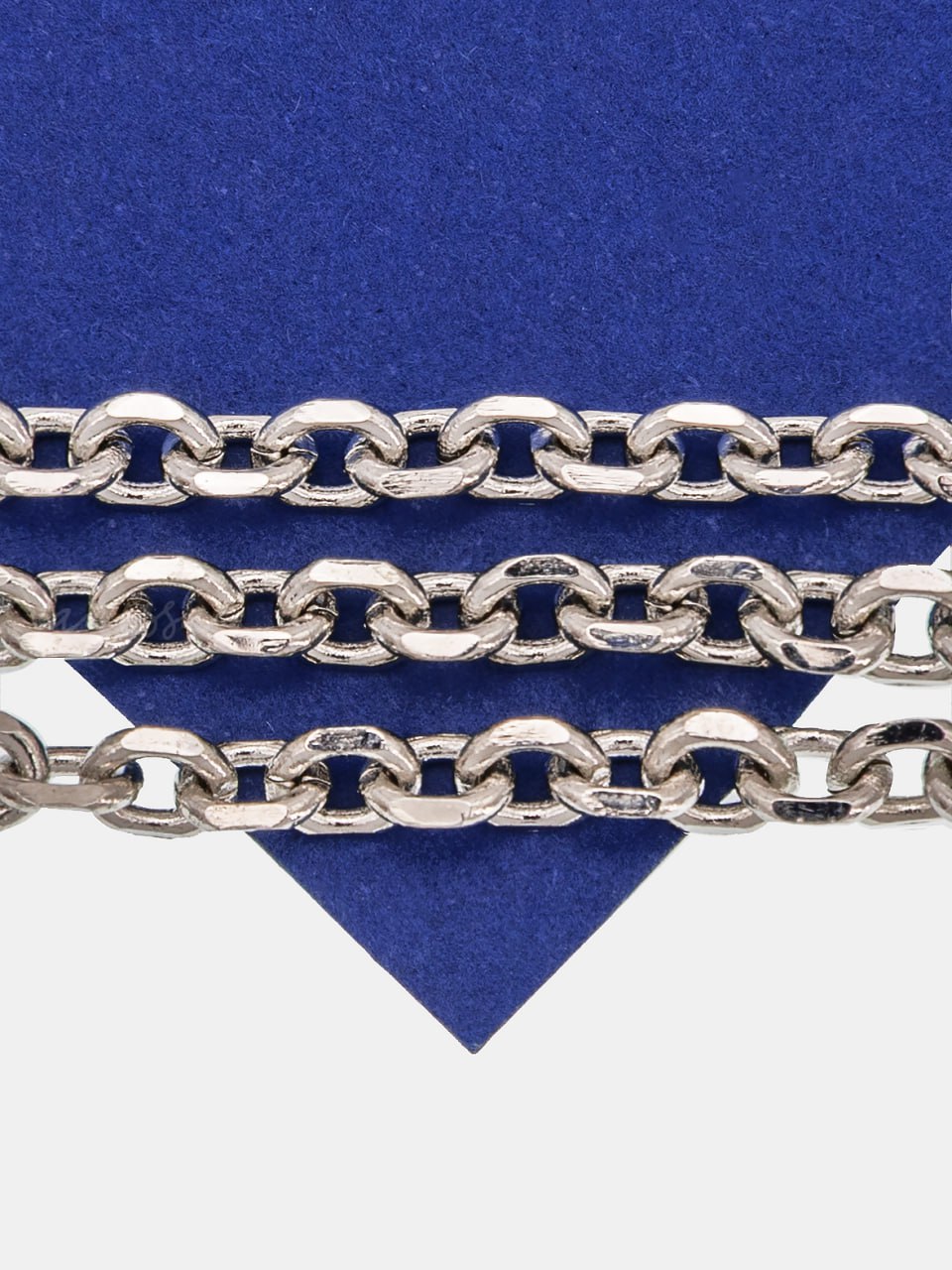 Цепочка якорная овалы огранка, 6х5мм, родий, 50см, СН041