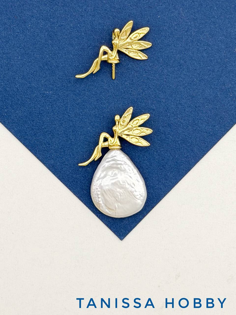 Подвеска фея для вклейки, 13х20мм, позолота, В508