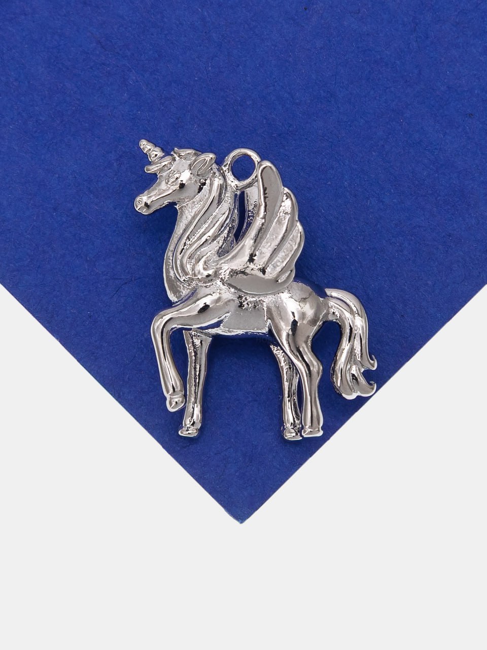 Подвеска единорог, лошадь, 17х23мм, родий, А215
