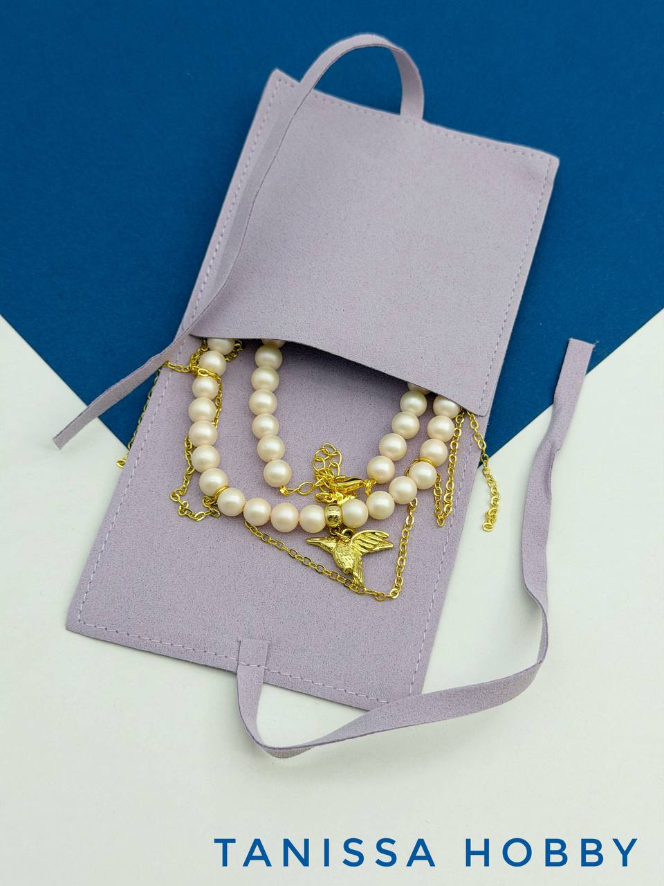 Мешочек для украшений, лавандовый, эко-замша, Ц066