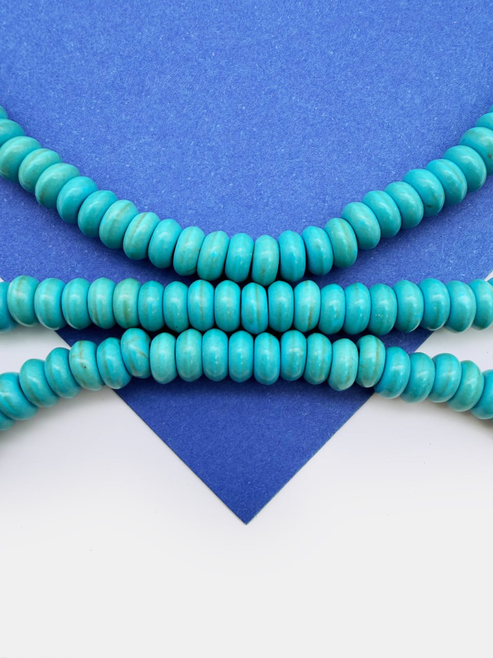 Говлит бусины рондели имитация бирюзы, 6х3мм, нить, Б157