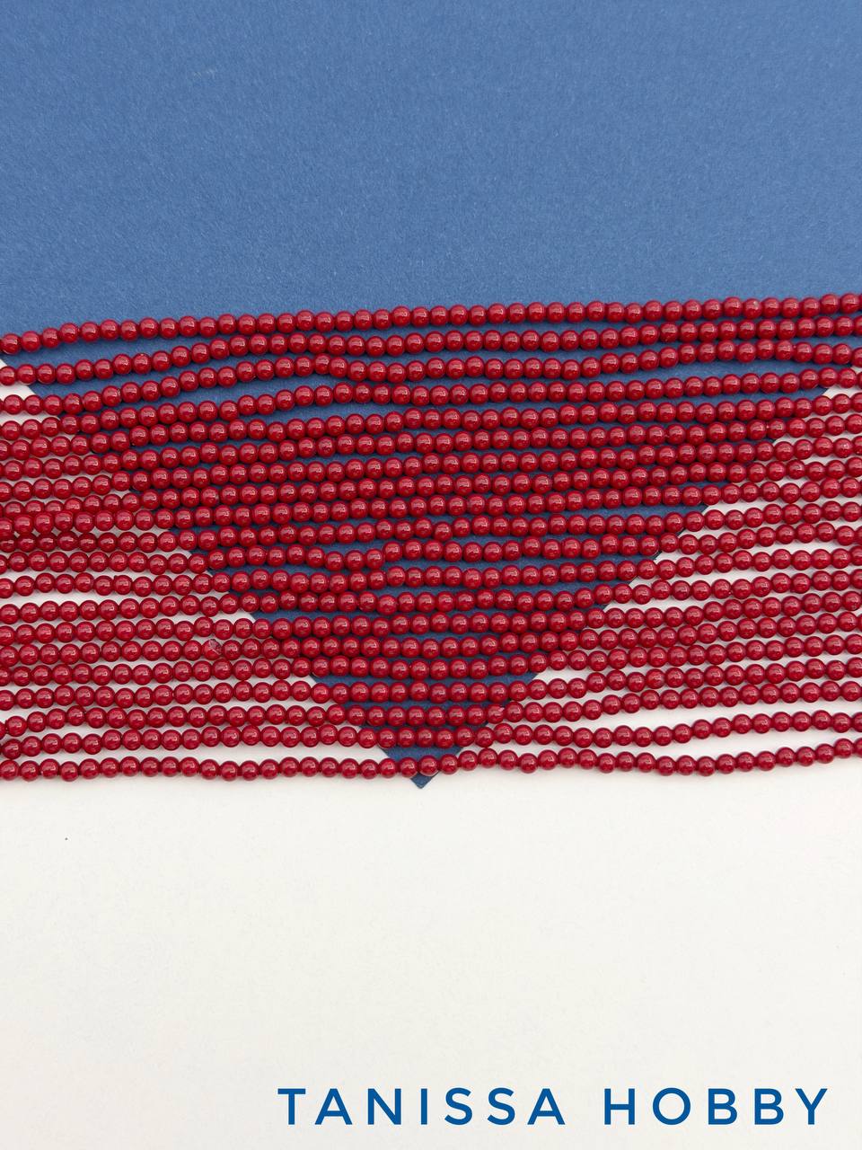 Жемчуг Майорка, круглый, 2,5мм, красный вишневый, нить, МА301