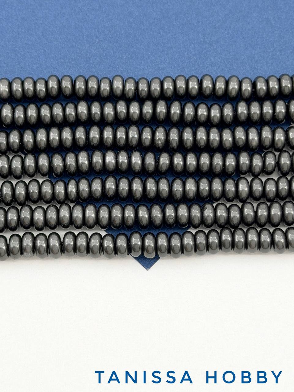 Жемчуг Майорка, кукуруза, графит, 5х6мм, нить, МА288