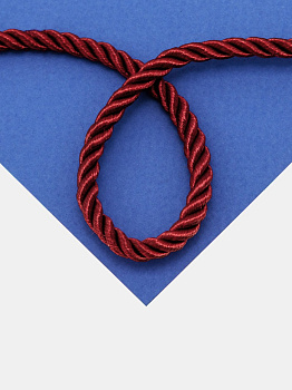 Шнур витой красный 5мм, метр, Ш042