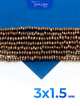 Гематин гематит бусины шайба, диск, огранка, шоколадный, 3мм, нить, ГТ125