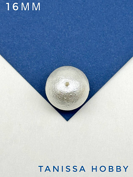 Хлопковый жемчуг 16мм, айвори. Япония. ЖХ16