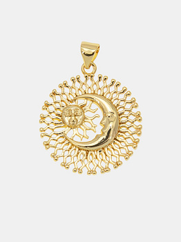 Подвеска солнце луна, позолота, Ю711