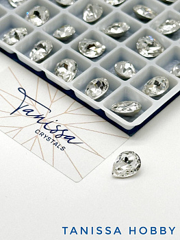 Кристалл капля Crystal, 8х6мм, Tanissa Crystals, СТ349