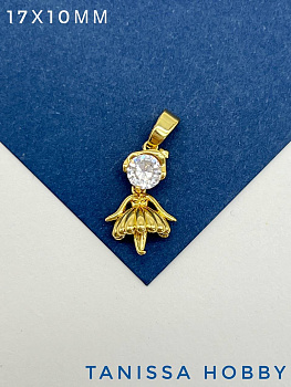 Подвеска девочка балерина, позолота, Р523