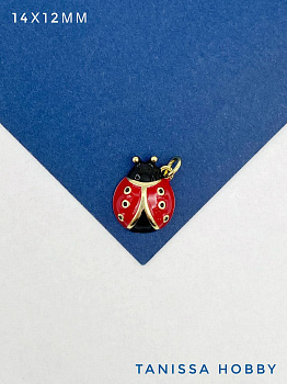 Подвеска божья коровка 14х12мм, позолота, Ю912