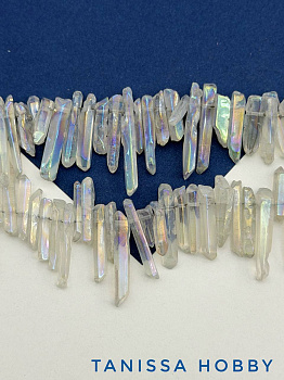 Тонированный кварц, прозрачный белый АВ, кристалл 14-30мм, штука, Б035