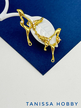 Швензы пусеты, абстракция, Категория В, позолота, Е520