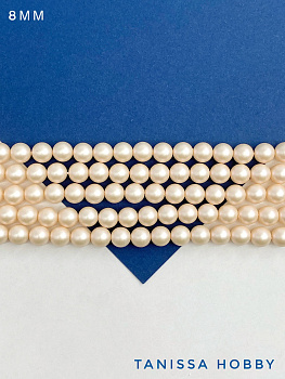 Жемчуг Майорка, персиковый, Iridescent Peach, 8мм, нить, МА031