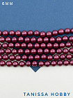 Жемчуг Майорка, бордовый, Burgundy, 6мм, нить, МА213