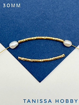 Разделитель витая трубочка, дуга, 30мм, позолота, Р710