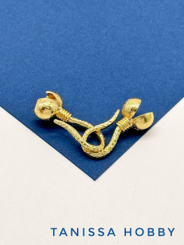 Концевик каллот, карабин крючок, 23х10мм, ПАРА, позолота, К816