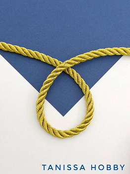 Шнур витой золото металлик люрекс, 8мм, метр, Ш051