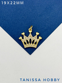 Подвеска корона, 19х22мм, позолота, С612