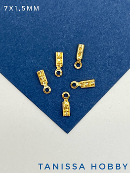 Концевик обжимной для шнура, цепи, Ю. Корея, позолота, К212