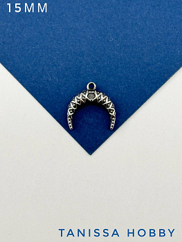 Подвеска лунница, 15мм, сталь чернение, Ч714