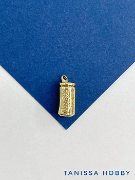 Подвеска баночка Колы, 13х6мм, позолота, Д423