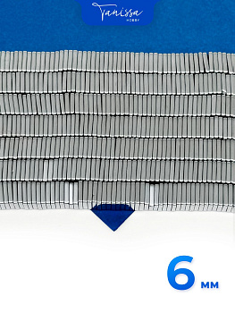 Гематин гематит квадрат 6мм, 1/2 нити, ГТ049