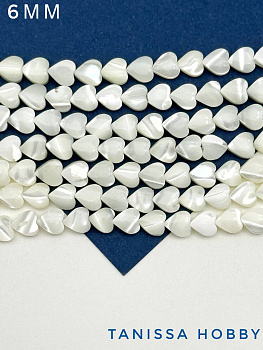 Перламутр бусины сердце, 6мм, 1/2 нити, ПМ019