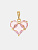 Подвеска сердце фианит розовый 14мм, позолота, Ю310