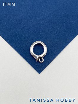 Бейл карабин гладкий разъемный 10мм, родий, К413