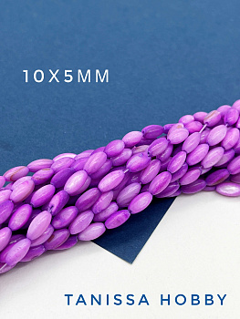 Перламутр рис 10х5мм, фиолетовый, нить, ПМ078