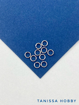 Соединительные колечки 4мм, толщина 0,7мм, 4х0,7мм, 10шт, родий, РА026