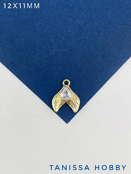 Подвеска хвост русалки 14х9мм, позолота, Ю819