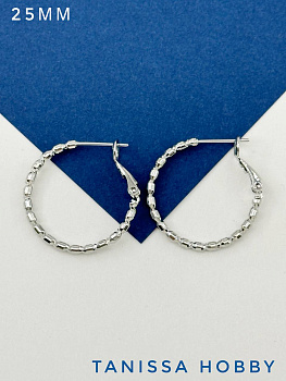 Швензы кольца итальянский замок, 25мм, родий, Е702