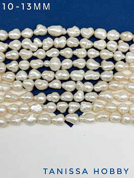 Жемчуг барочный Груша капля 10-13мм, АВ, (культивированный) 1/2 нити, Ж033