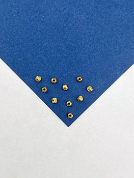 Разделительные бусины граненый шар 3мм, 10 штук, позолота, РА020