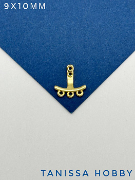 Коннектор, заглушка для швенз пусет, позолота, ШТУКА, Е511