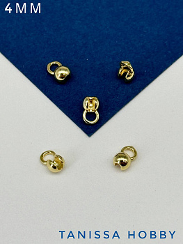 Концевик каллот 3мм для тонкой цепи, позолота, штука, К531