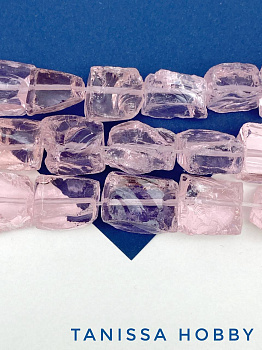 Аквакварц розовый, необработанный, 15-20мм, бусина, Б248