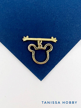 Замочек Тогл Микки Маус, позолота, Т106